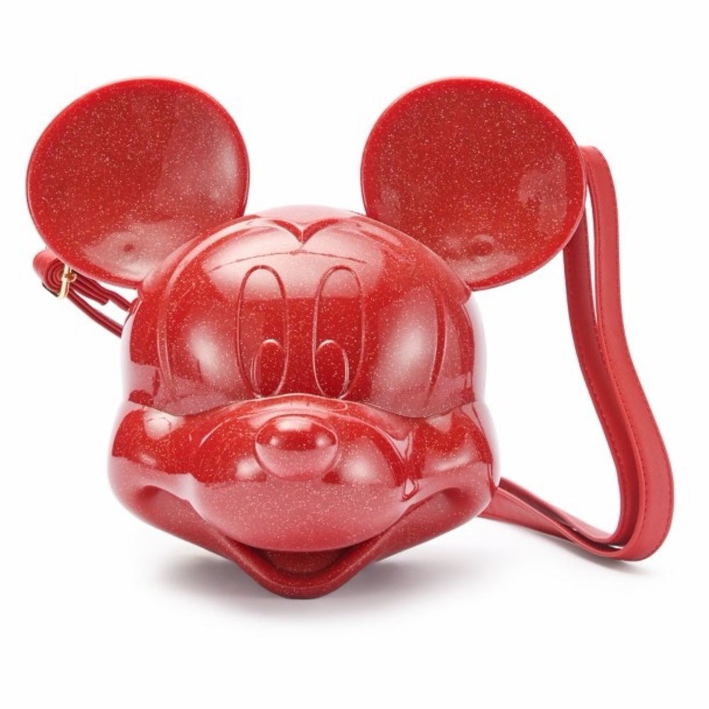 Disney Parks 2025 Mickey Mouse molded loungefly crossbody sparkle red purse NWT